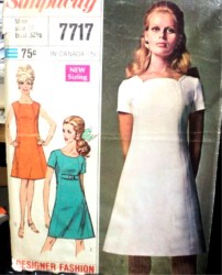 7717 SS/SLVLSS 68 NO COLLAR DRESS,EMPIRE BELT OR NOT PATTERN 10